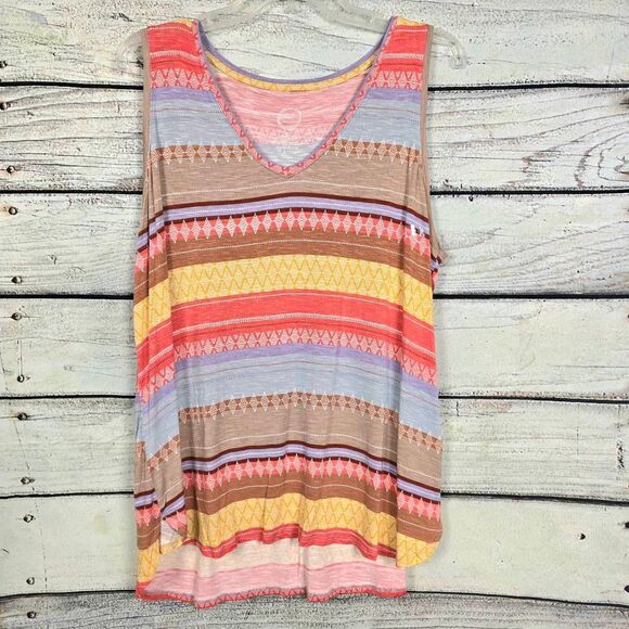 Maurices 24/7 Aztec Stripe Sleeveless Top XL - Picture 3 of 6